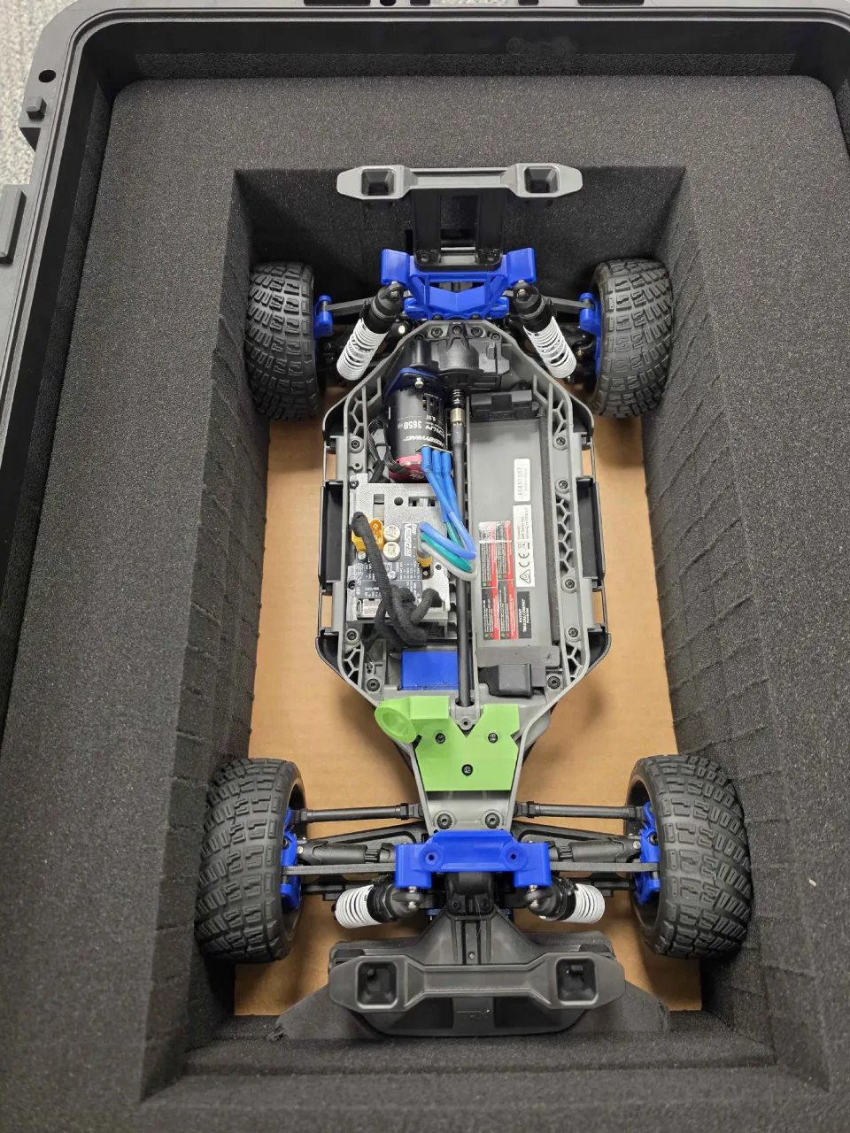 GOAT RACER ONE chassis packed in a foam-lined hard case