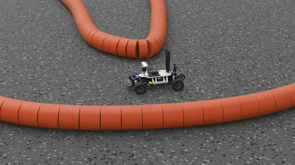 GOAT RACER ONE digital twin on a track in NVIDIA Isaac Sim