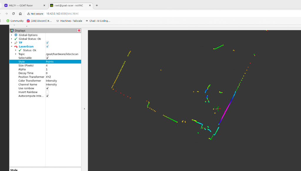 LiDAR laser scan in RViz